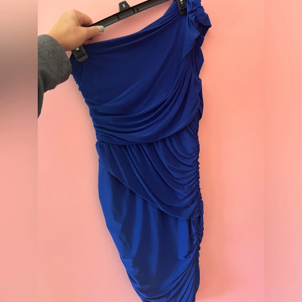 Blue Ruched Dress - Picture 2 of 2